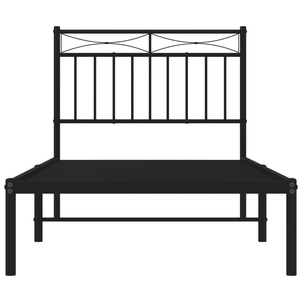 sengeramme med sengegavl 90x190 cm metal sort