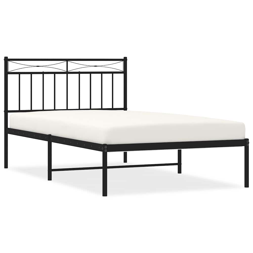sengeramme med sengegavl 100x200 cm metal sort