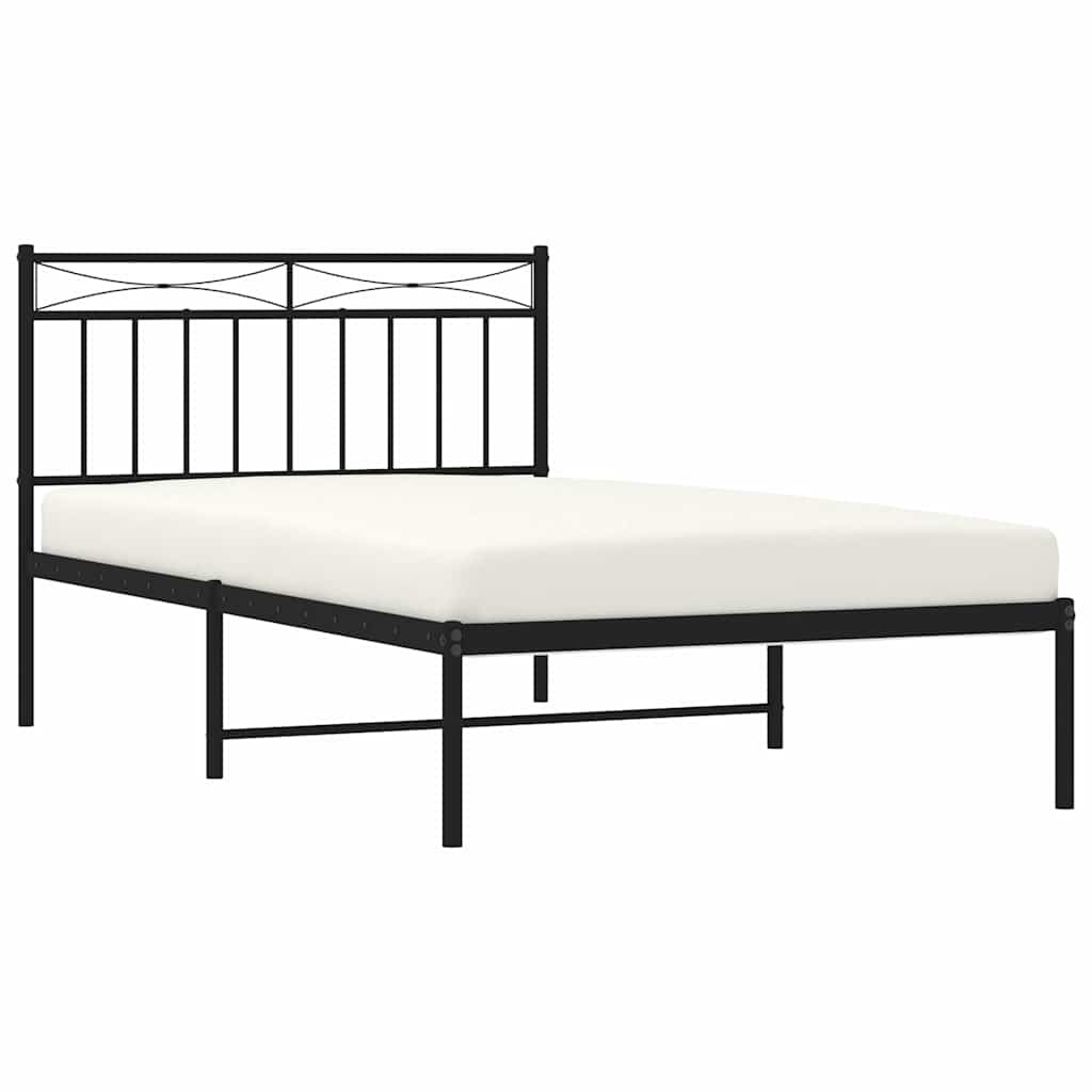 sengeramme med sengegavl 100x200 cm metal sort