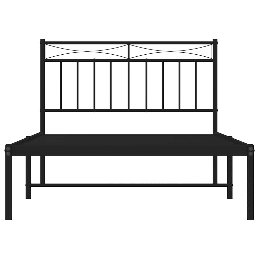 sengeramme med sengegavl 100x200 cm metal sort
