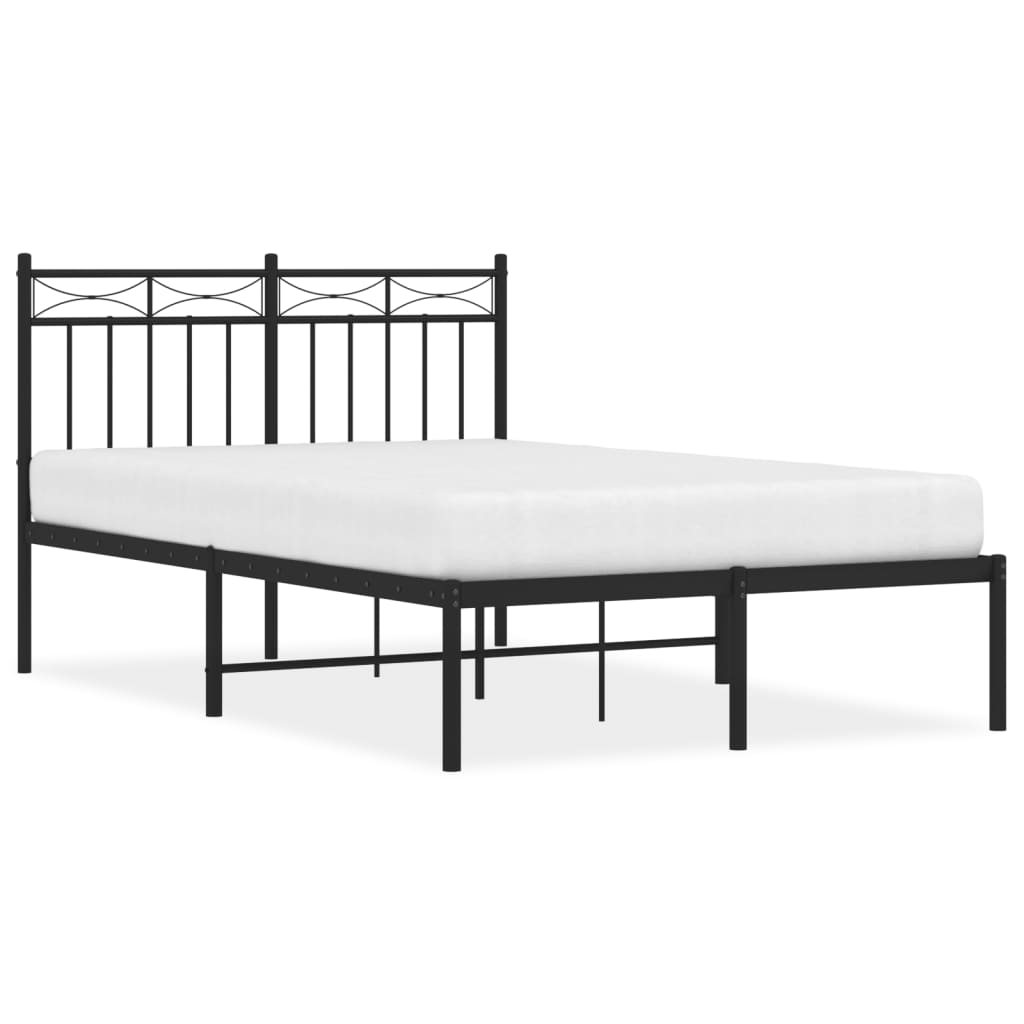 sengeramme med sengegavl 120x200 cm metal sort
