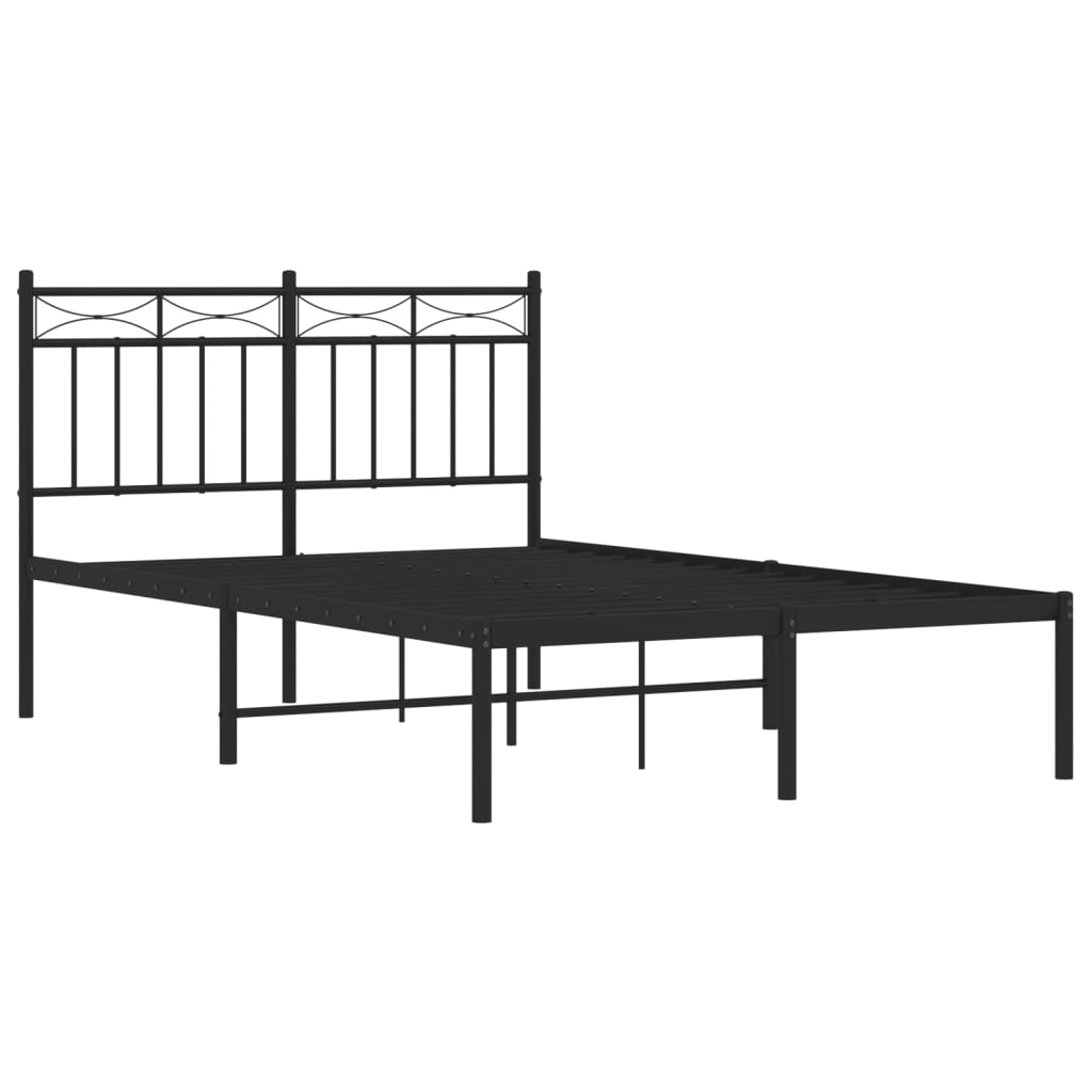 sengeramme med sengegavl 120x200 cm metal sort