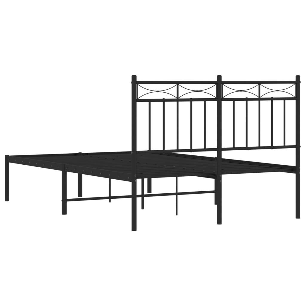 sengeramme med sengegavl 120x200 cm metal sort