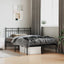 sengeramme med sengegavl 120x200 cm metal sort