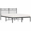 sengeramme med sengegavl 135x190 cm metal sort