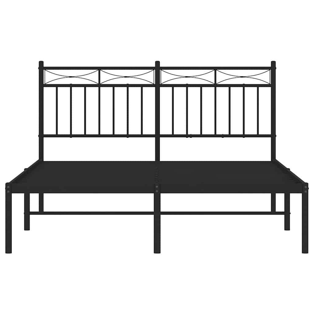 sengeramme med sengegavl 135x190 cm metal sort