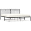 sengeramme med sengegavl 180x200 cm metal sort