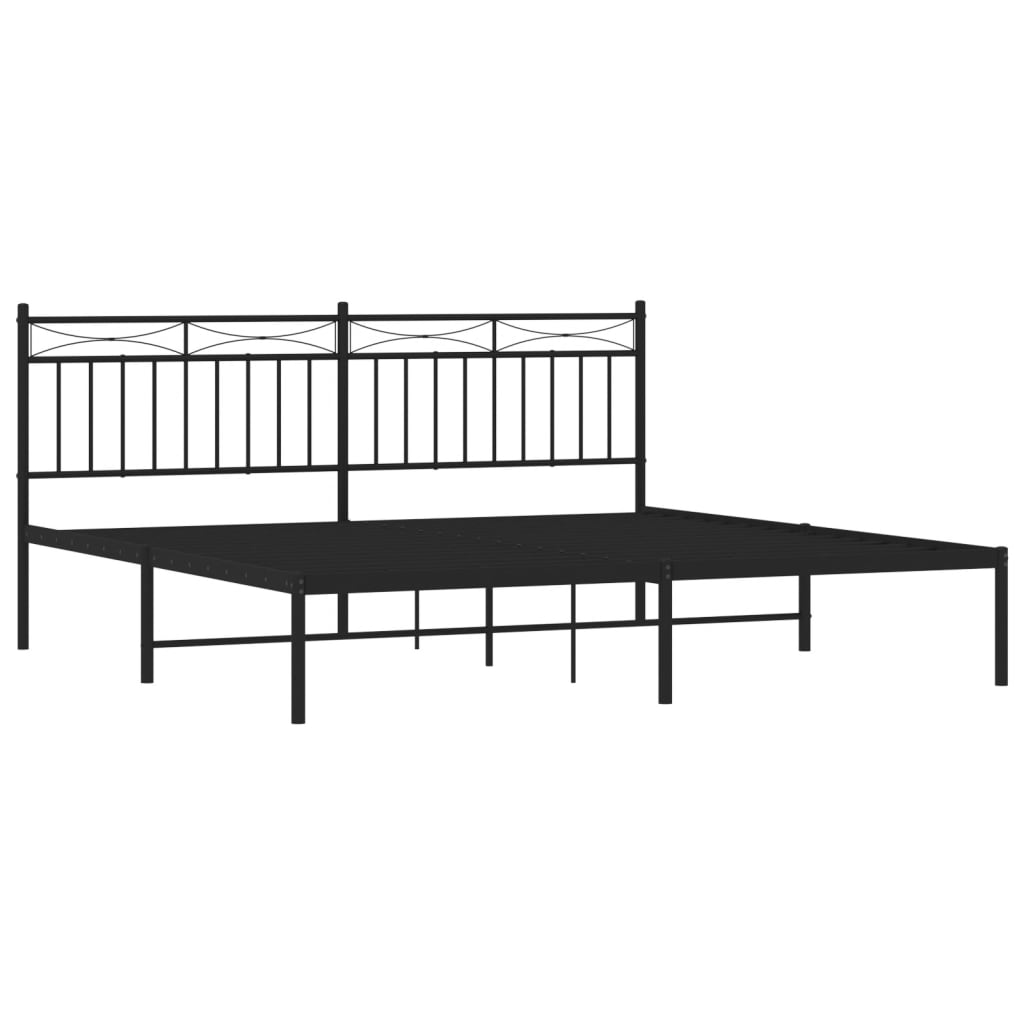 sengeramme med sengegavl 180x200 cm metal sort