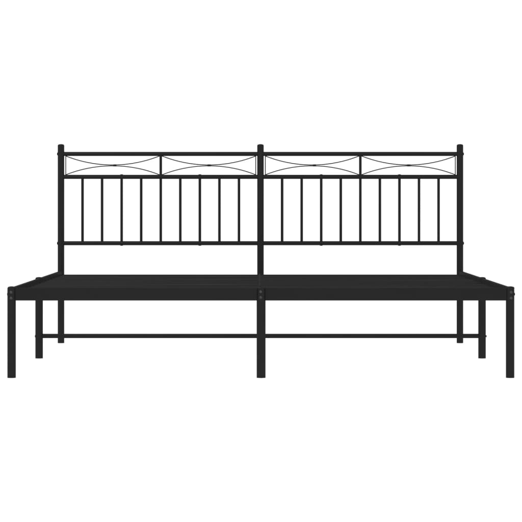 sengeramme med sengegavl 180x200 cm metal sort