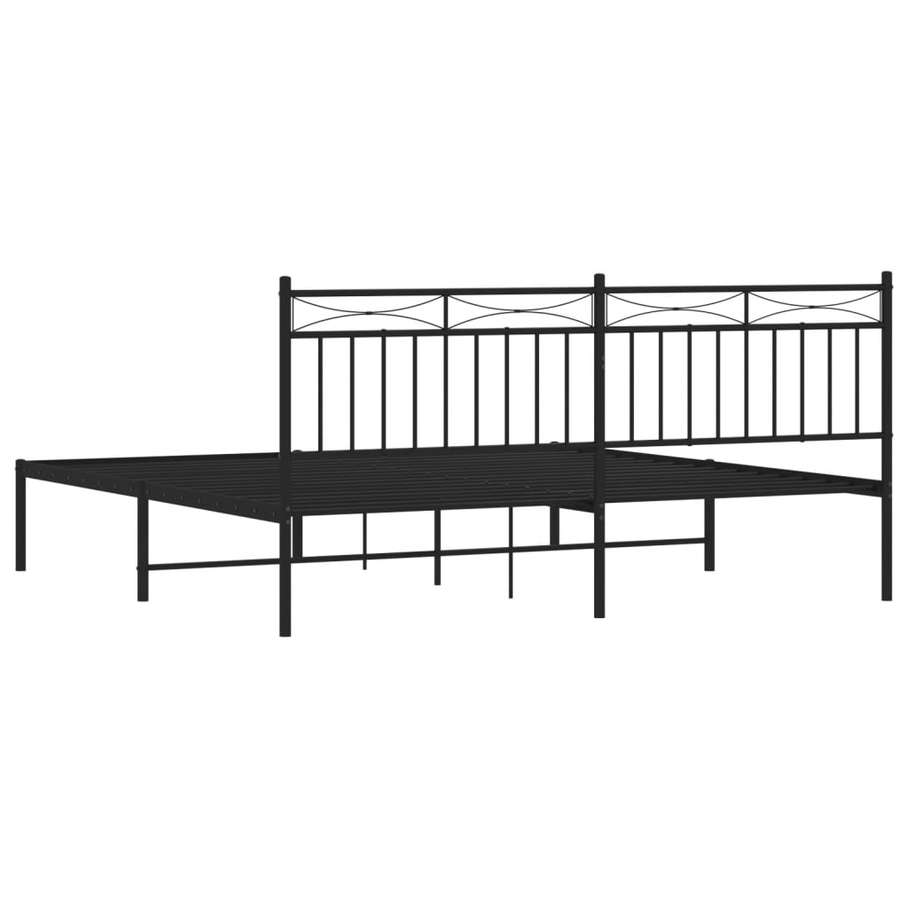 sengeramme med sengegavl 180x200 cm metal sort