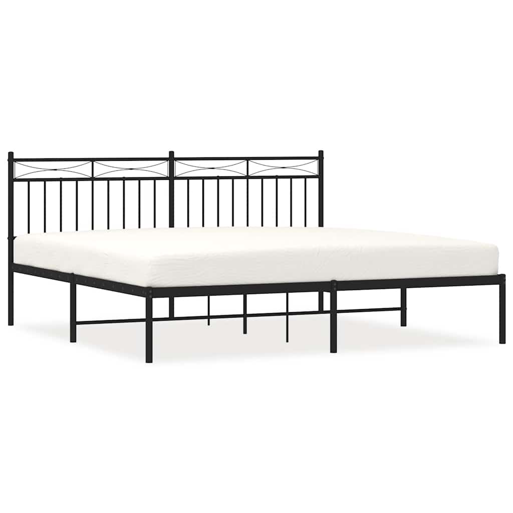 sengeramme med sengegavl 183x213 cm metal sort