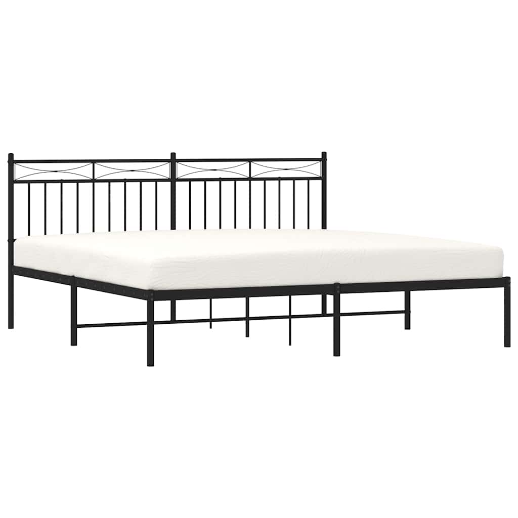 sengeramme med sengegavl 183x213 cm metal sort