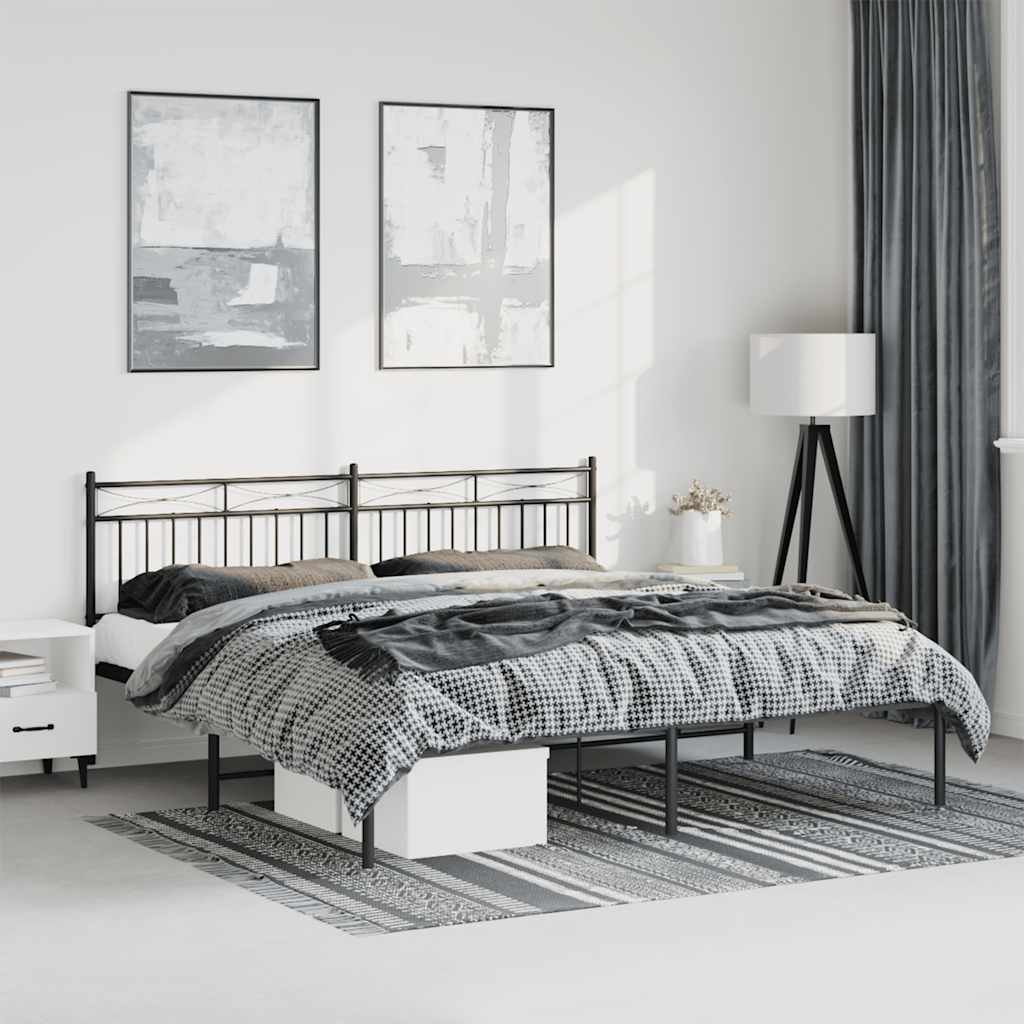 sengeramme med sengegavl 183x213 cm metal sort