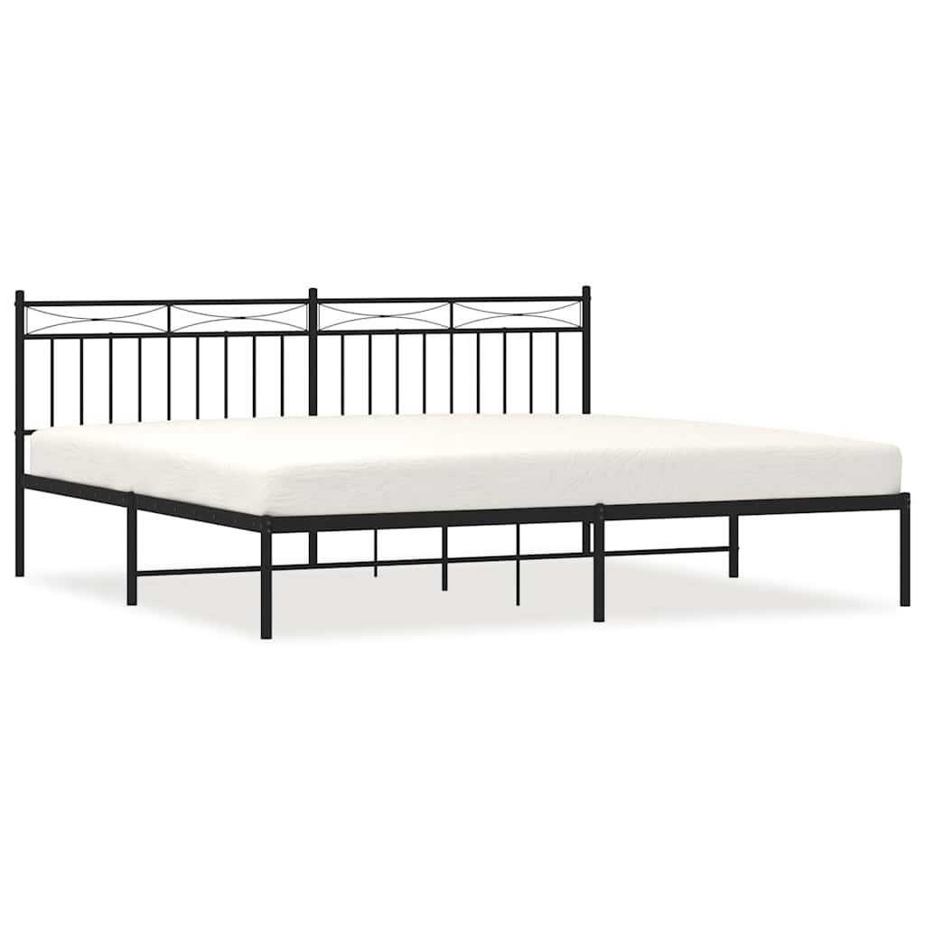 sengeramme med sengegavl 193x203 cm metal sort