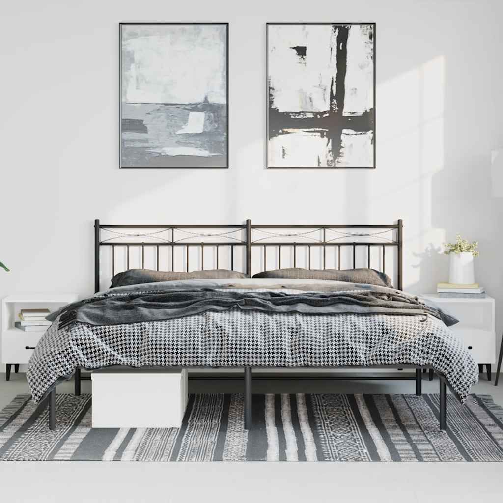 sengeramme med sengegavl 193x203 cm metal sort