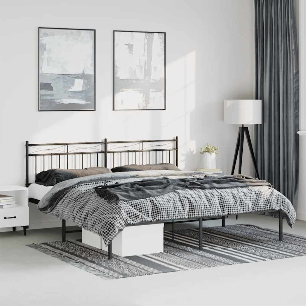sengeramme med sengegavl 193x203 cm metal sort