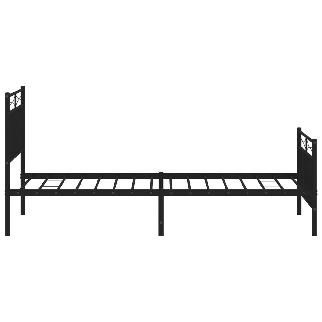 sengeramme med sengegavl og fodgærde 90x200 cm metal sort