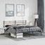 sengeramme med sengegavl og fodgærde 193x203 cm metal sort