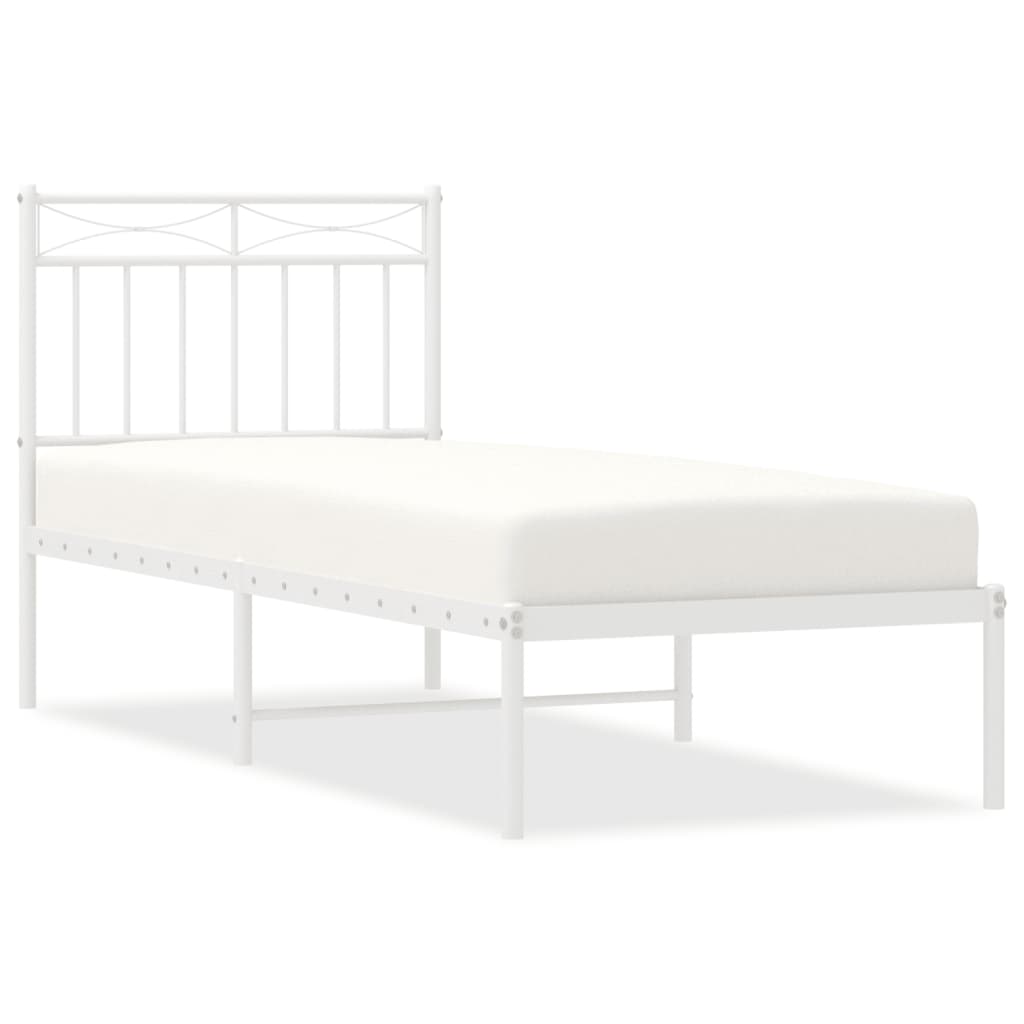 sengeramme uden madras med hovedgærde 75x190 cm hvid