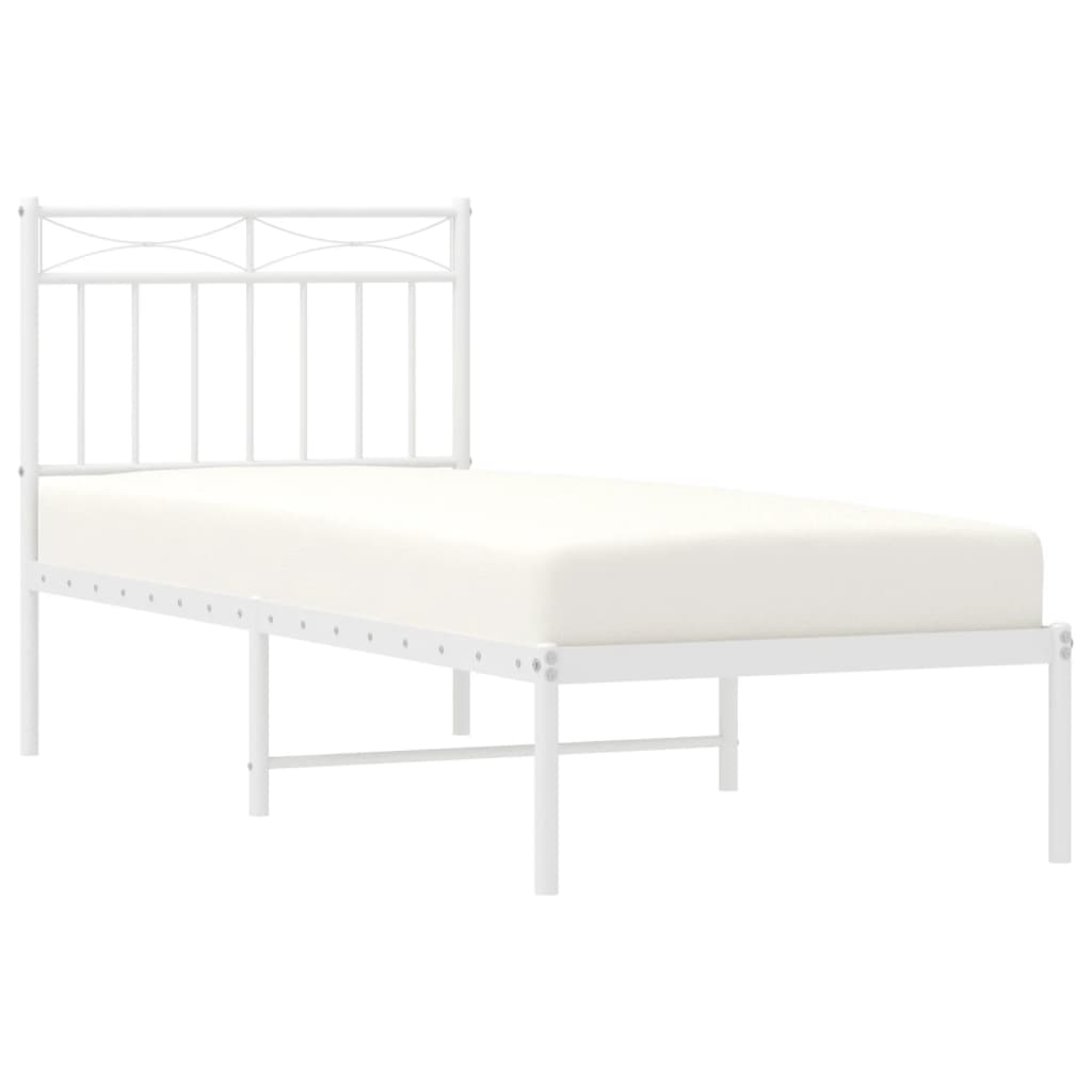 sengeramme uden madras med hovedgærde 75x190 cm hvid