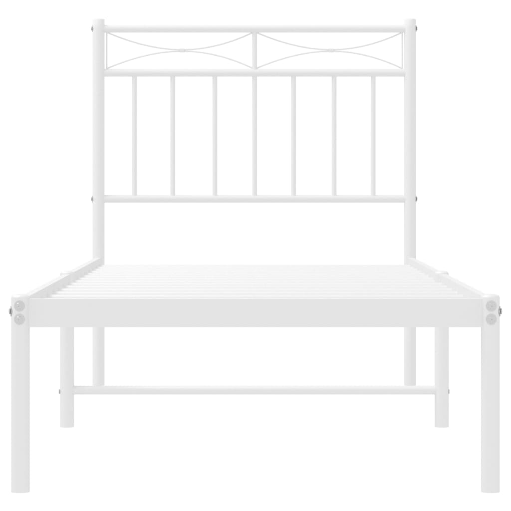 sengeramme uden madras med hovedgærde 75x190 cm hvid