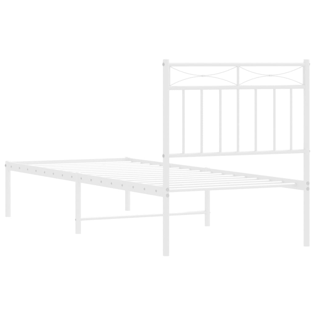 sengeramme uden madras med hovedgærde 75x190 cm hvid