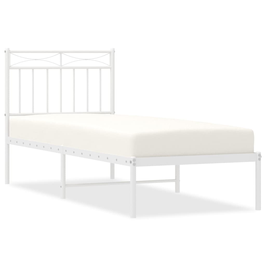 sengeramme med sengegavl 80x200 cm metal hvid