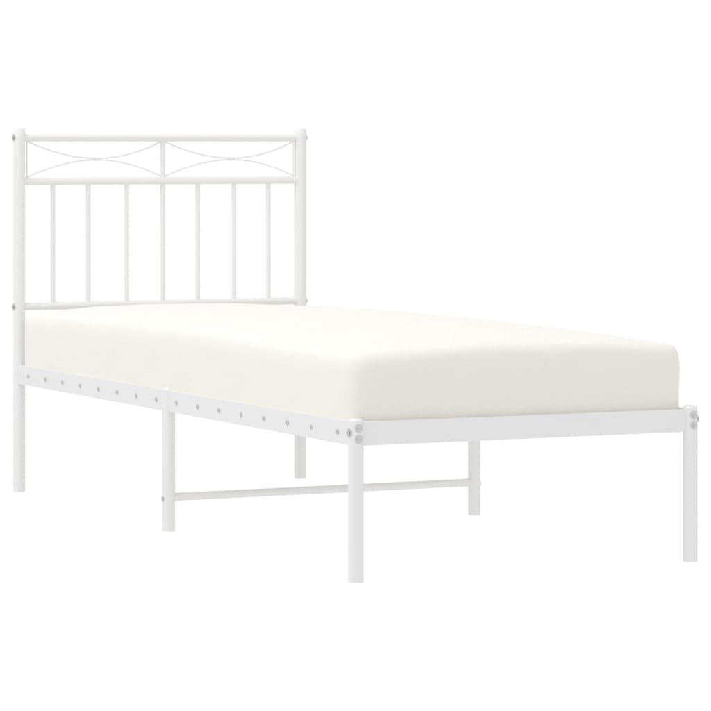 sengeramme med sengegavl 80x200 cm metal hvid
