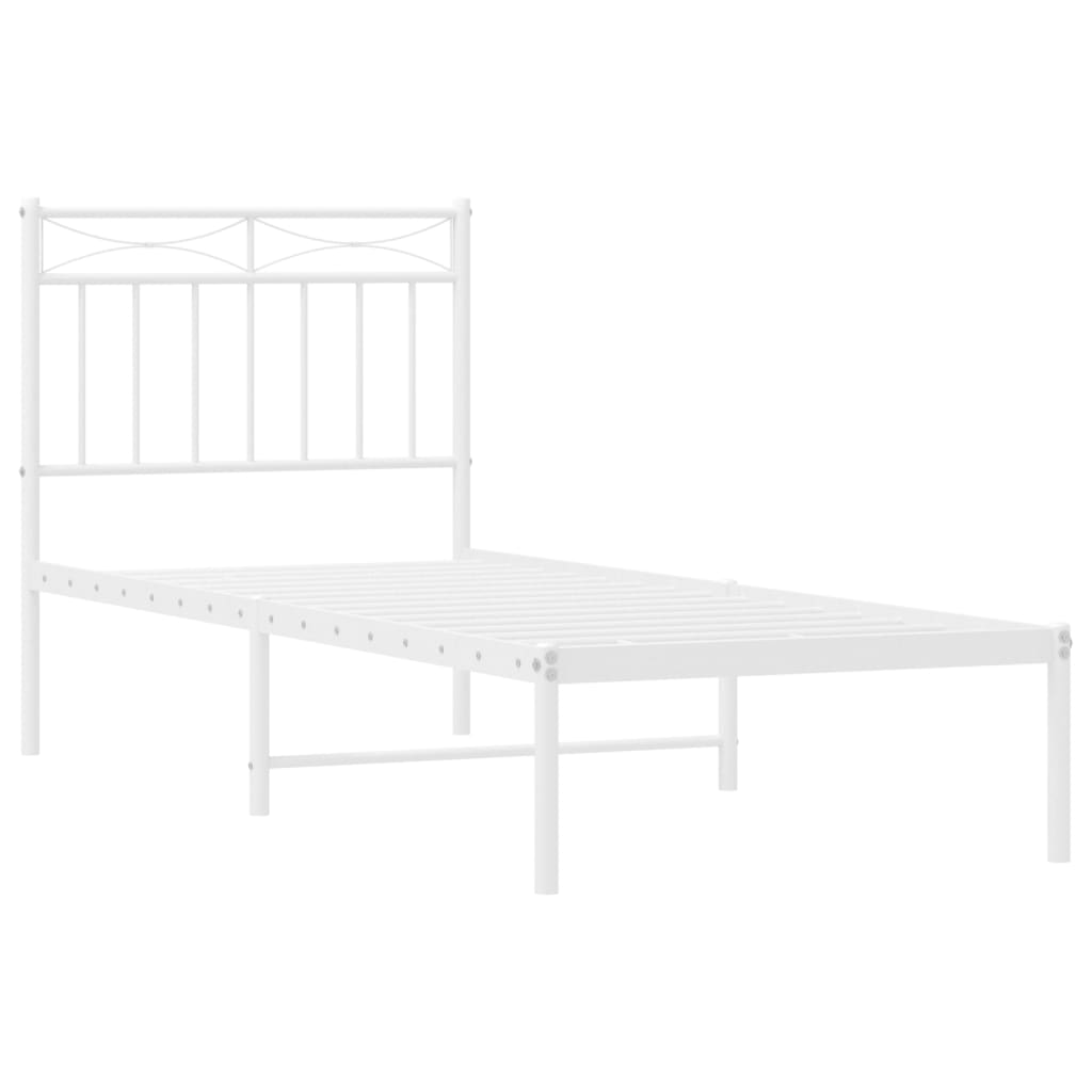 sengeramme med sengegavl 80x200 cm metal hvid