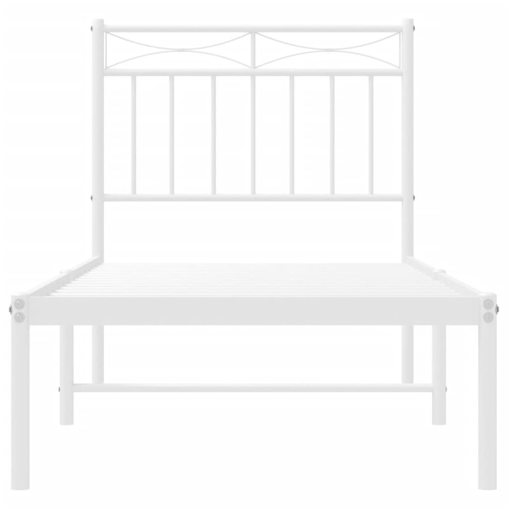 sengeramme med sengegavl 80x200 cm metal hvid