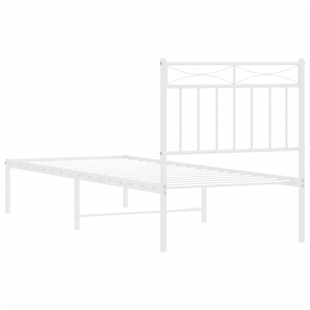 sengeramme med sengegavl 80x200 cm metal hvid