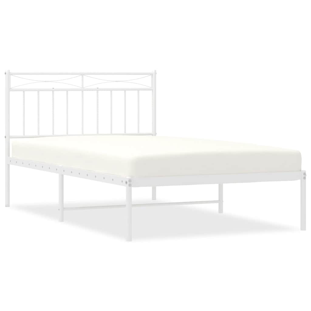 sengeramme med sengegavl 100x200 cm metal hvid