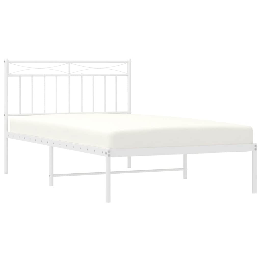 sengeramme med sengegavl 100x200 cm metal hvid