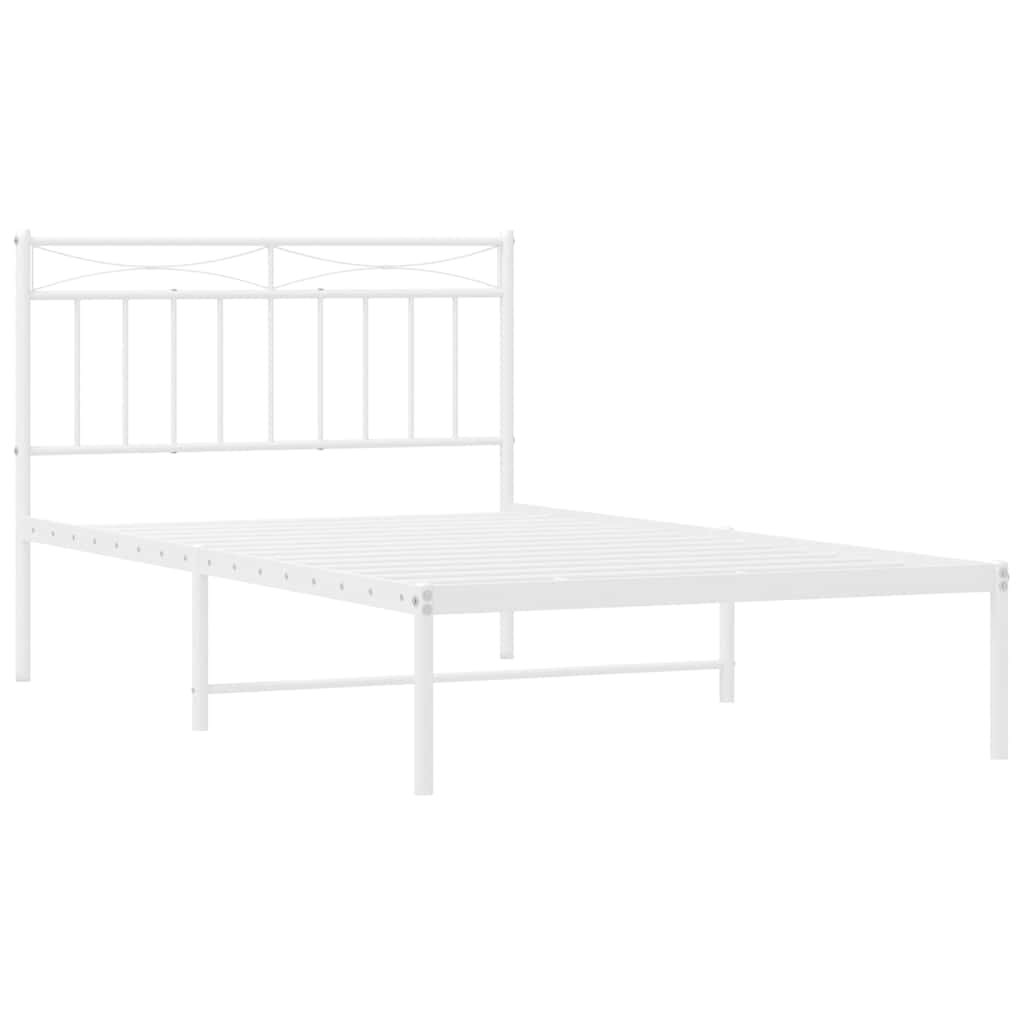 sengeramme med sengegavl 100x200 cm metal hvid