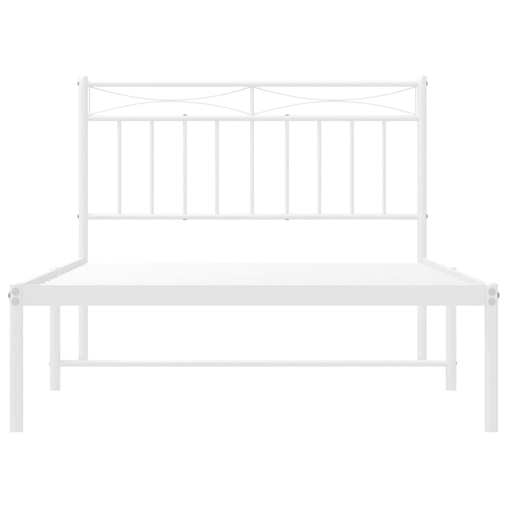 sengeramme med sengegavl 100x200 cm metal hvid