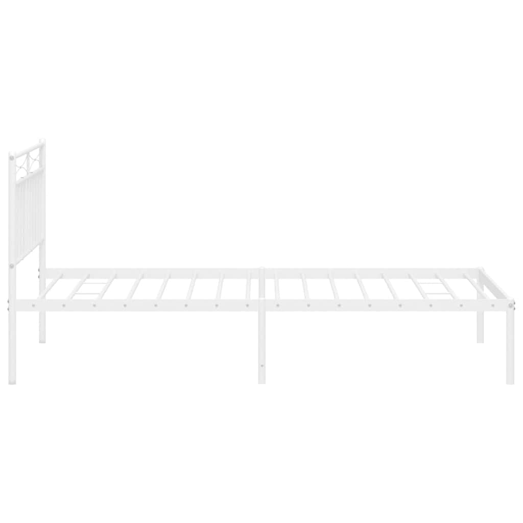 sengeramme med sengegavl 100x200 cm metal hvid