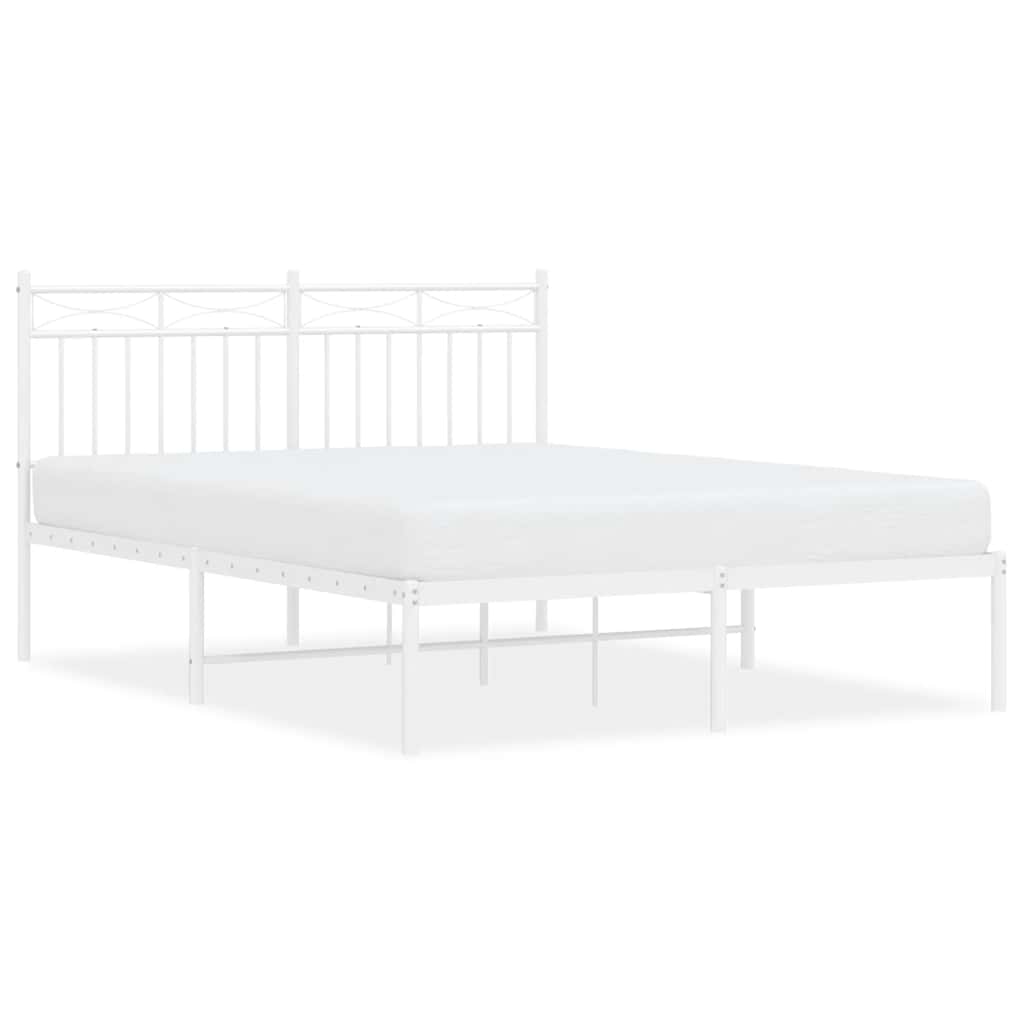 sengeramme med sengegavl 135x190 cm metal hvid
