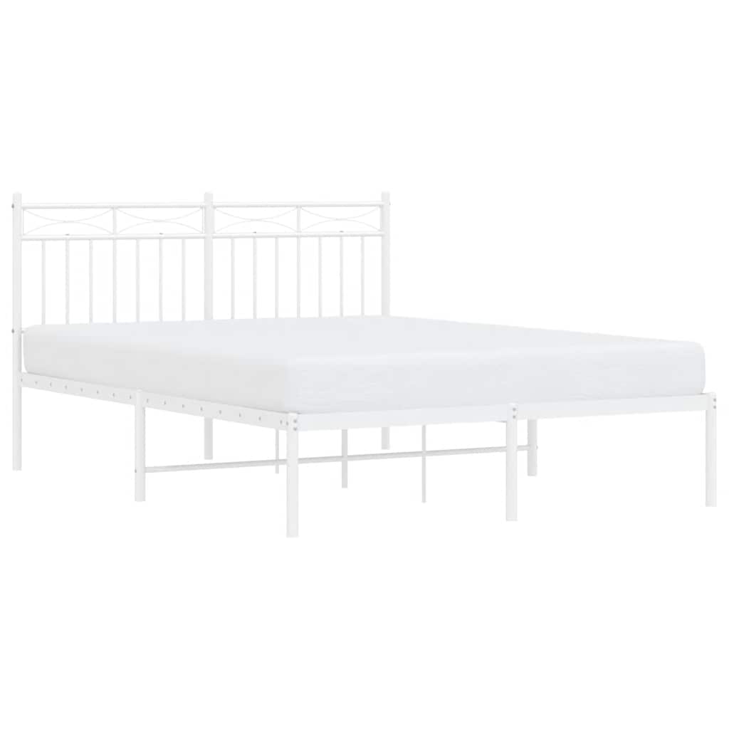 sengeramme med sengegavl 135x190 cm metal hvid
