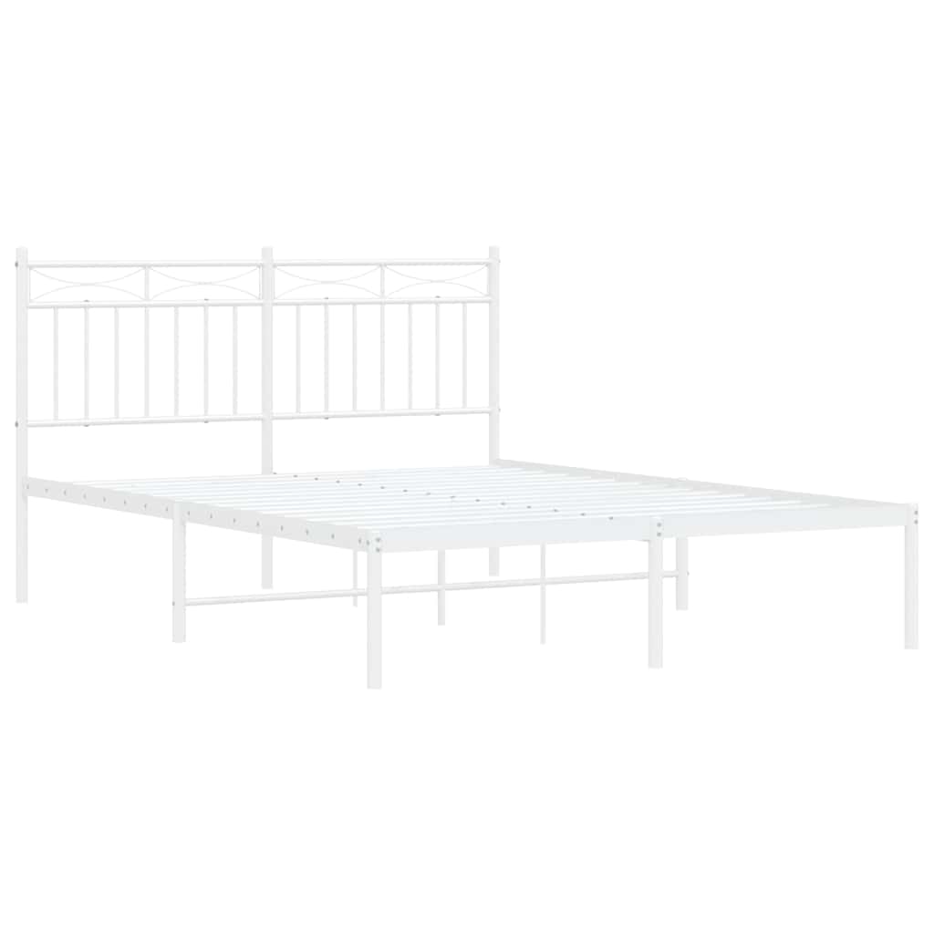 sengeramme med sengegavl 135x190 cm metal hvid