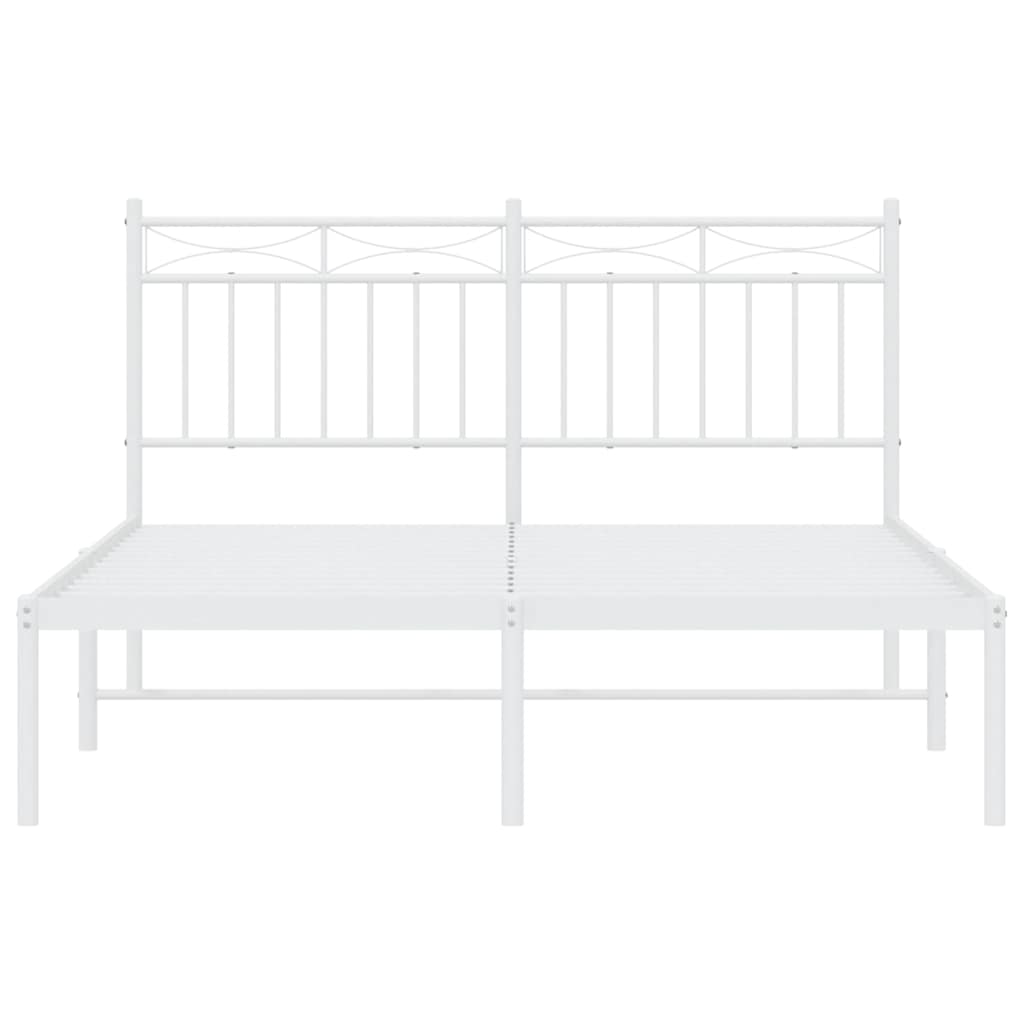 sengeramme med sengegavl 135x190 cm metal hvid