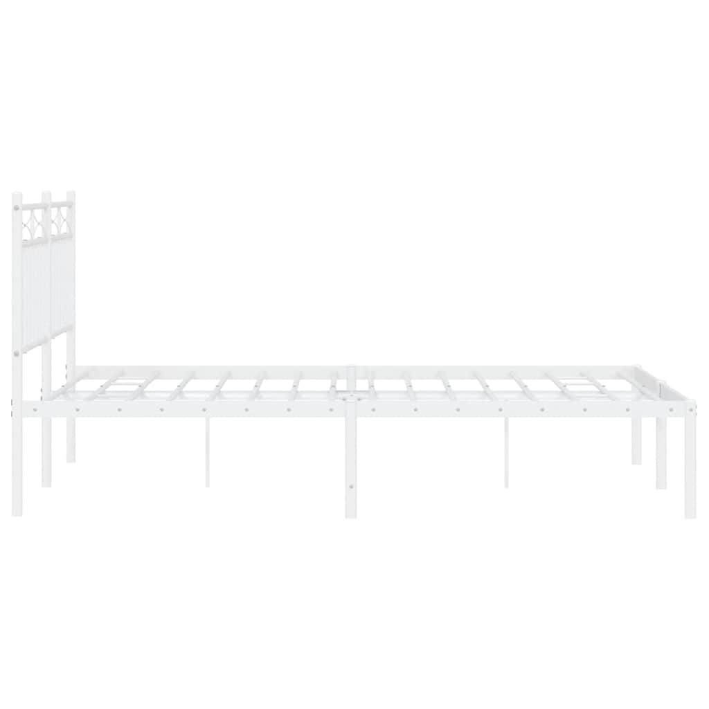 sengeramme med sengegavl 135x190 cm metal hvid
