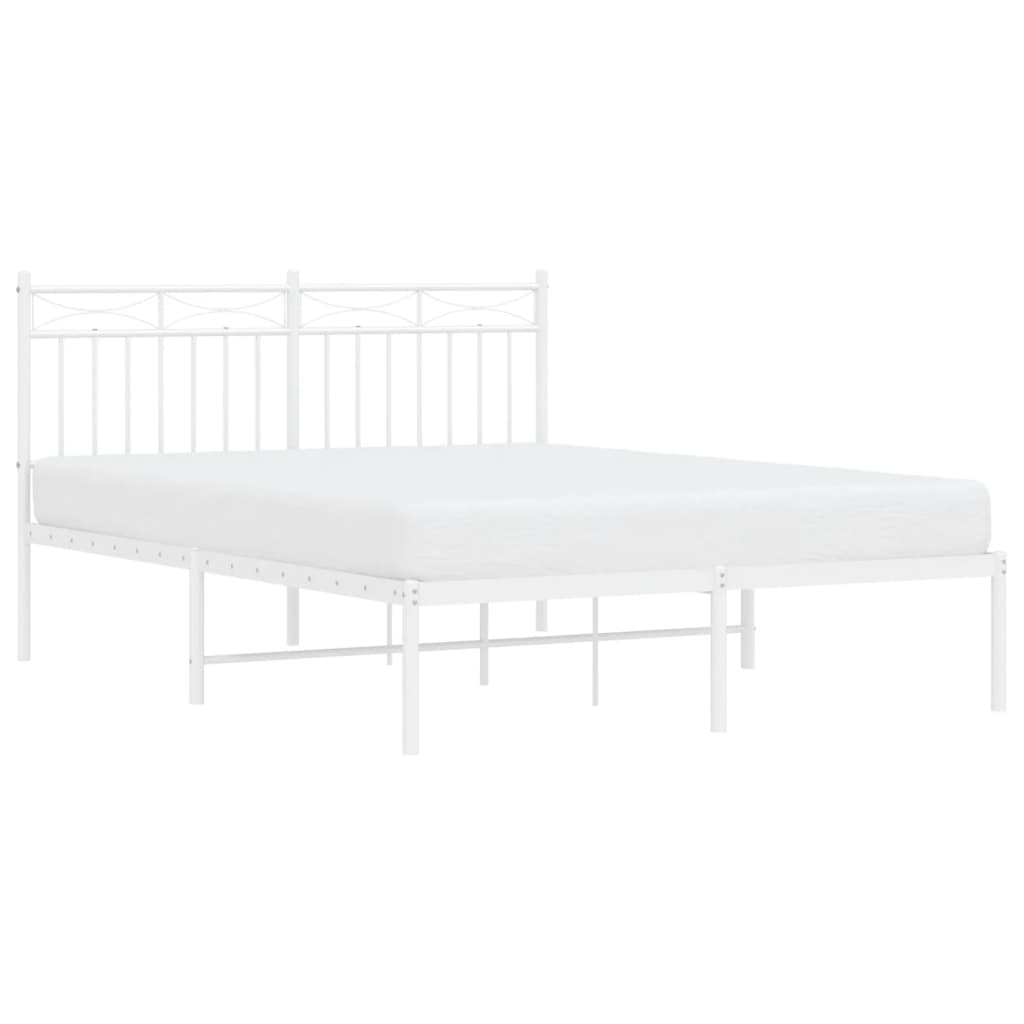 sengeramme med sengegavl 140x200 cm metal hvid