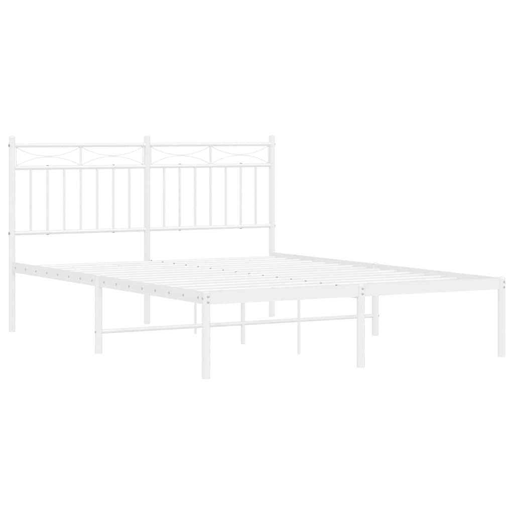 sengeramme med sengegavl 140x200 cm metal hvid