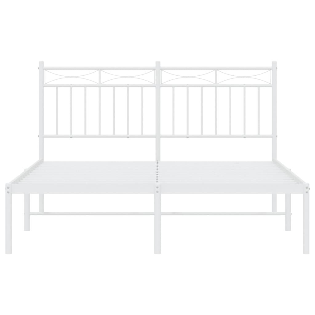 sengeramme med sengegavl 140x200 cm metal hvid