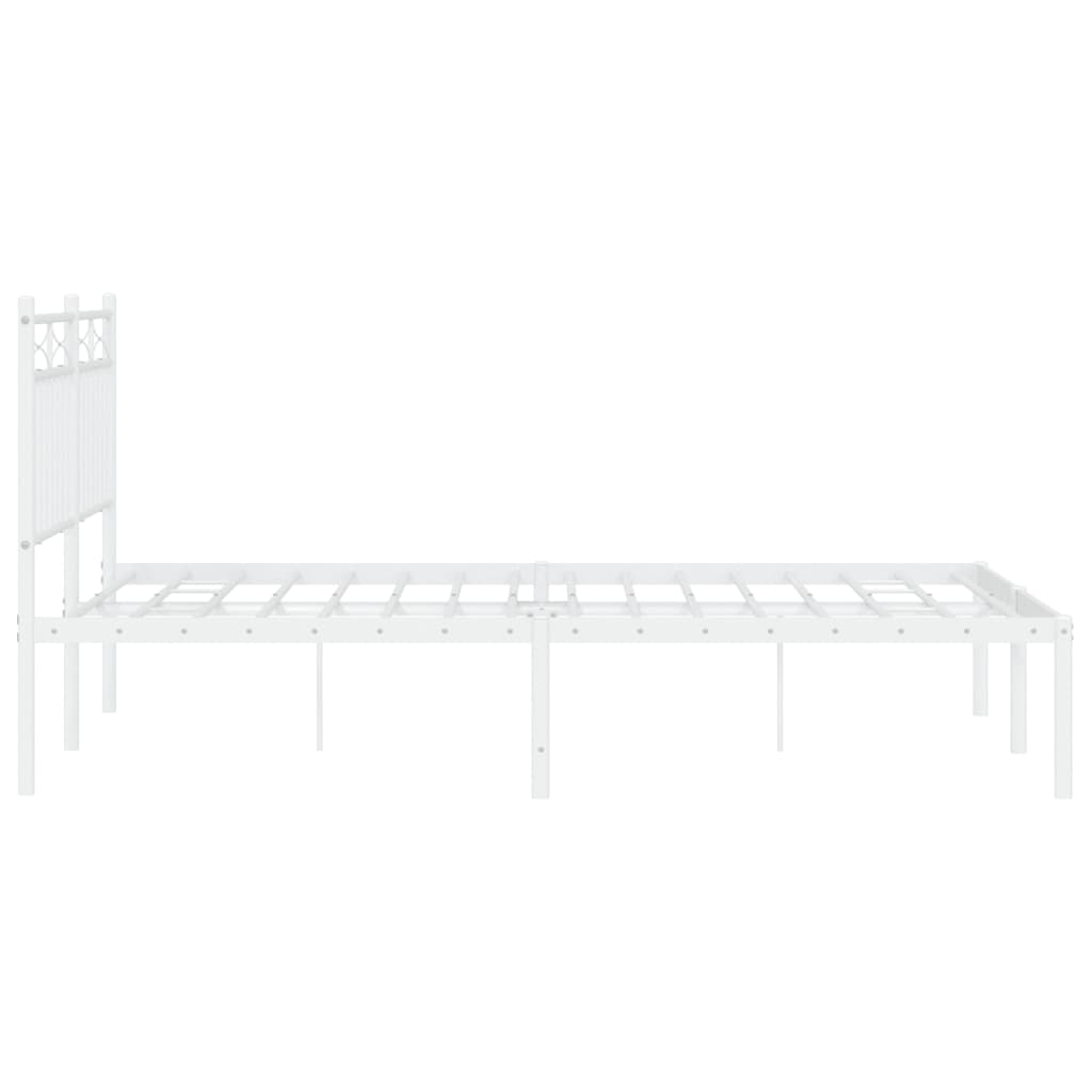 sengeramme med sengegavl 140x200 cm metal hvid