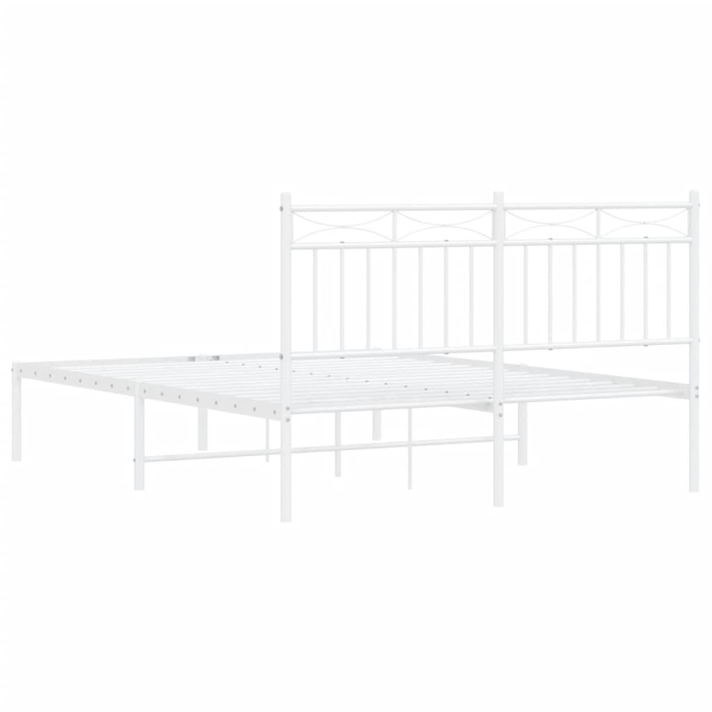 sengeramme med sengegavl 140x200 cm metal hvid