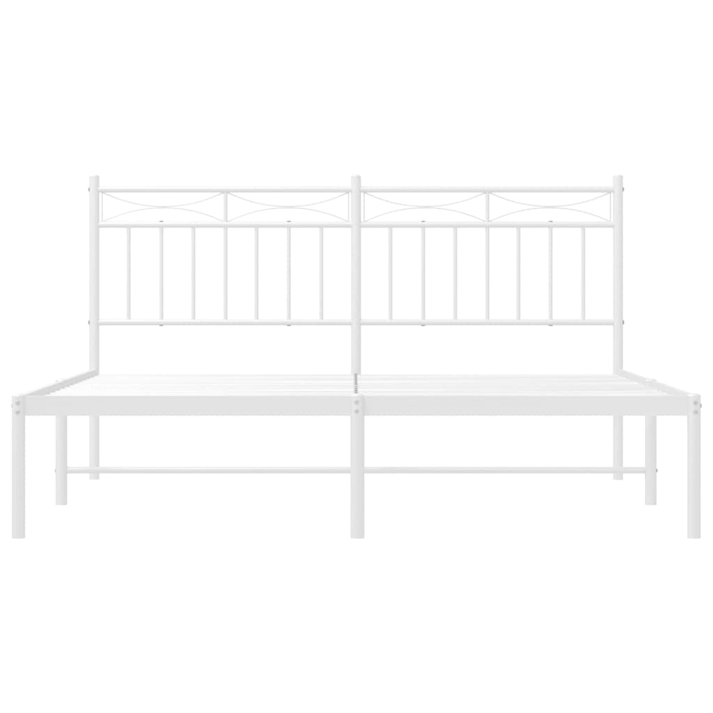 sengeramme med sengegavl 150x200 cm metal hvid
