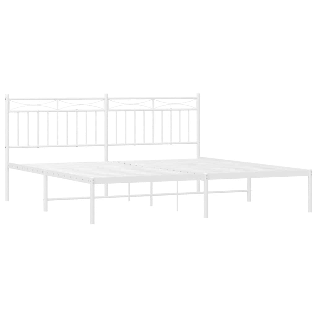 sengeramme med sengegavl 183x213 cm metal hvid