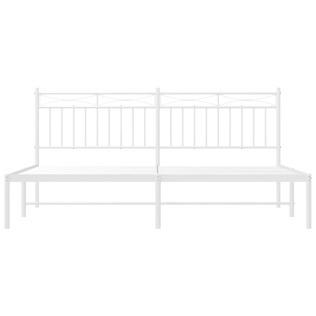 sengeramme med sengegavl 183x213 cm metal hvid
