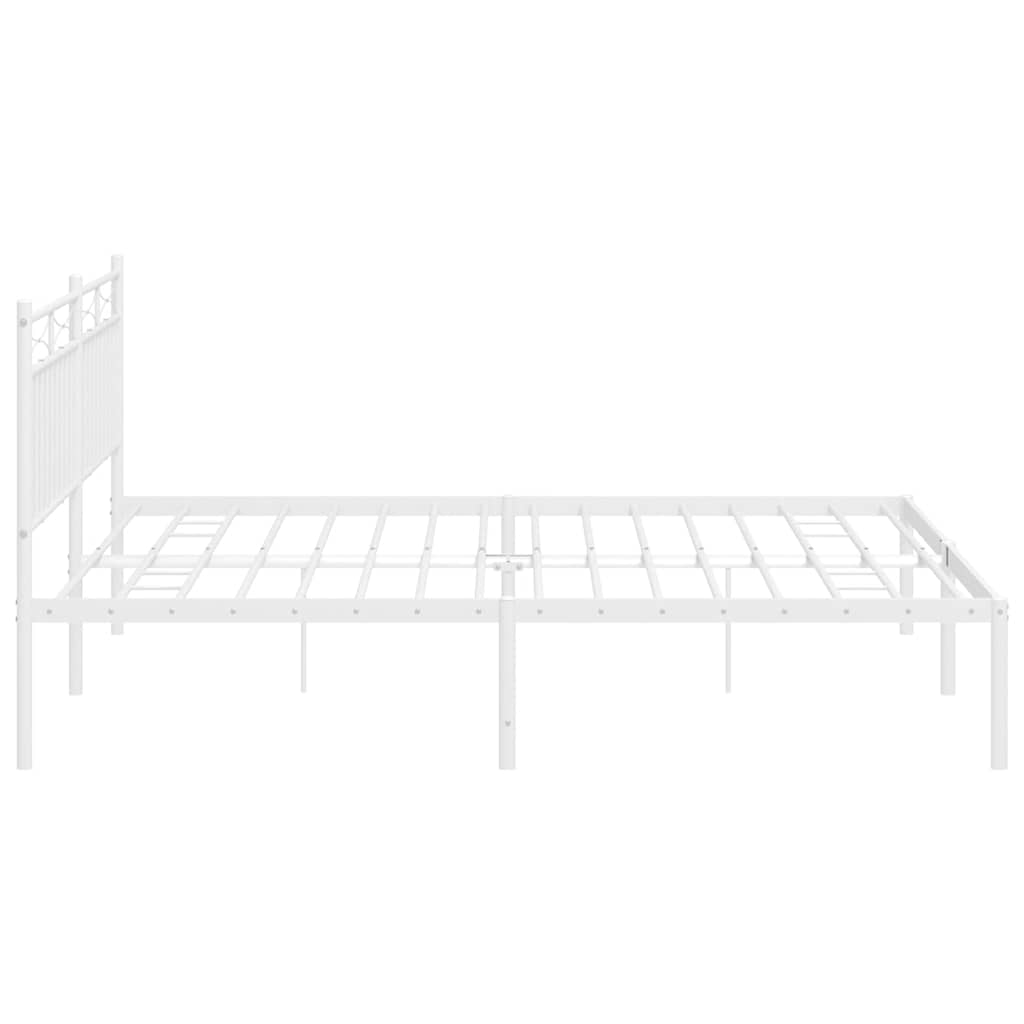 sengeramme med sengegavl 183x213 cm metal hvid